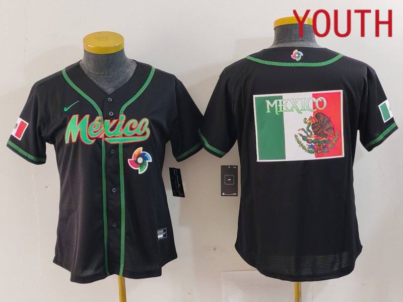 Youth 2024 World Cub Mexico Blank Black Nike MLB Jersey style 8